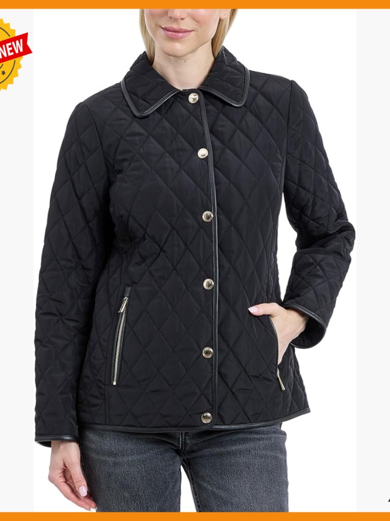 Lightweight Quilted Jacket With Snap Front And Zipper Pockets